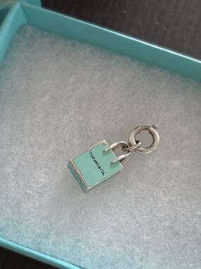 Tiffany & Co. Mini Shopping Bag Charm in Tiffany Blue